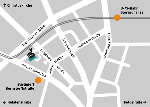 Anfahrtskizze zur Lippmannstrasse 59 (Hinterhof)